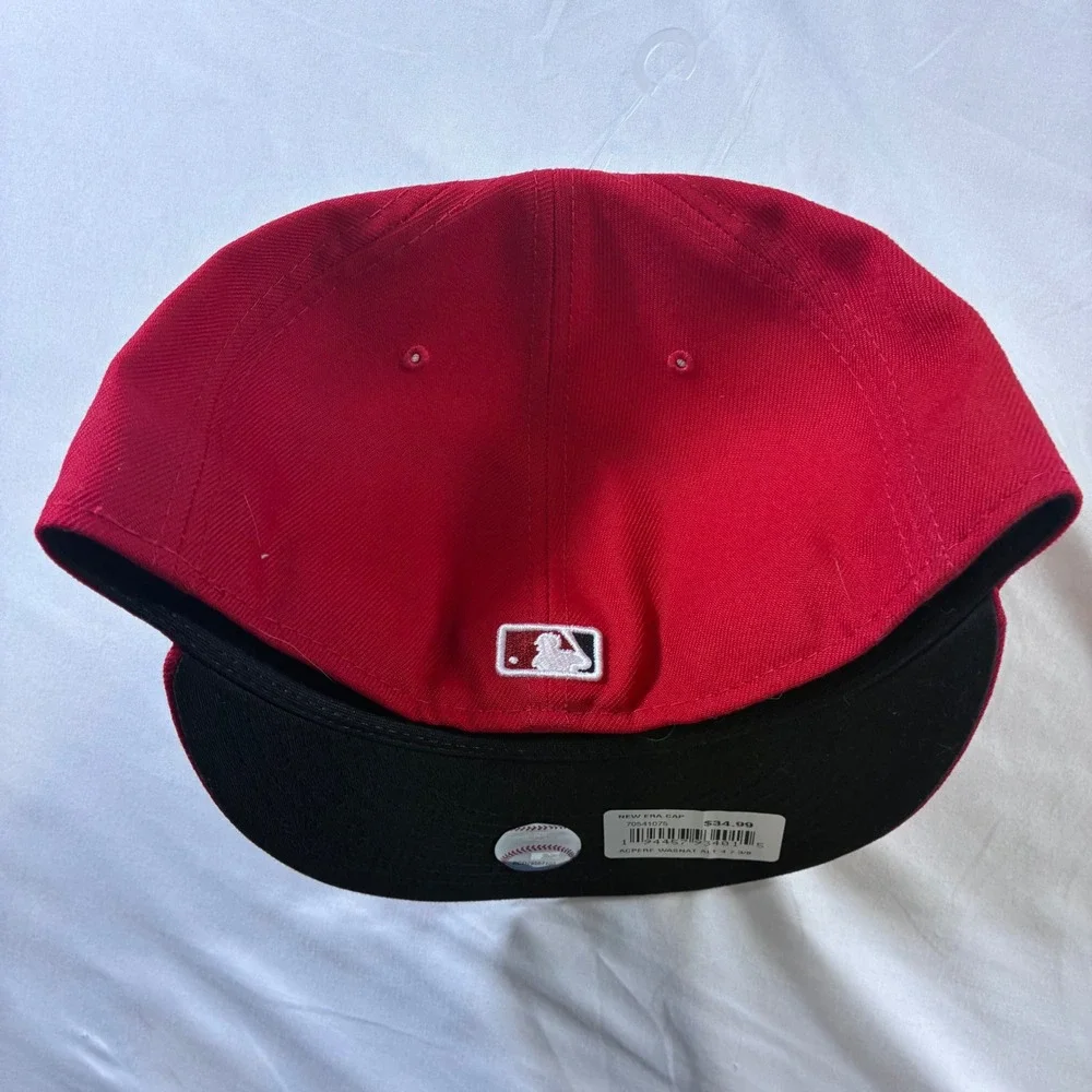 New Era 59FIFTY Washington Nationals Hat Red White Fitted MLB Cap 7 3/8 70541075